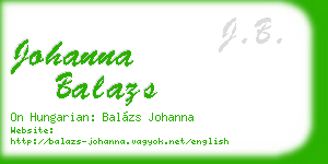 johanna balazs business card